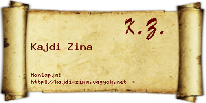 Kajdi Zina névjegykártya